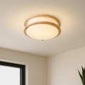 Brilagi - laelamp ELARO 2xE27/40W/230V Ø 26 cm puidutooniga