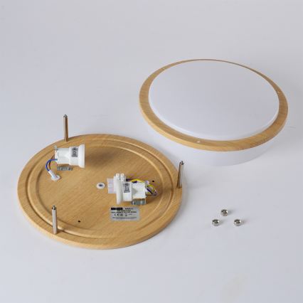 Brilagi - laelamp ELARO 2xE27/40W/230V Ø 26 cm puidutooniga