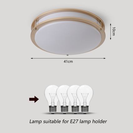 Brilagi - laelamp ELARO 4xE27/40W/230V läbimõõt 41 cm kuldne