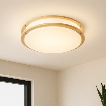 Brilagi - laelamp ELARO 4xE27/40W/230V Ø 41 cm puiduefektiga