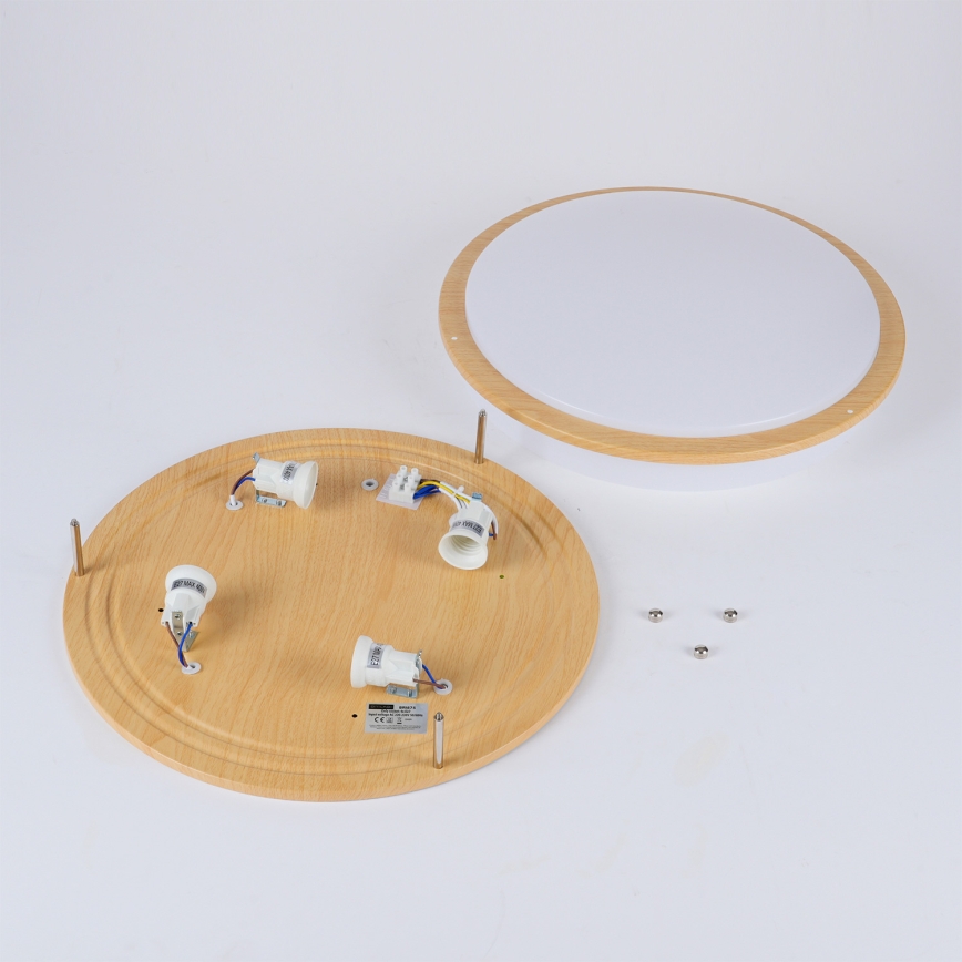 Brilagi - laelamp ELARO 4xE27/40W/230V Ø 41 cm puiduefektiga