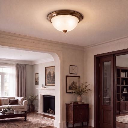 BRILAGI - Laelamp FRESCO 2xE27/40W/230V läbimõõt 28 cm messing