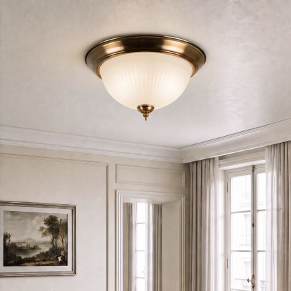 BRILAGI - Laelamp FRESCO 2xE27/40W/230V läbimõõt 28 cm messing
