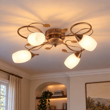 BRILAGI - Laelamp GRACE 4xE27/40W/230V läbimõõt 68 cm patineeritud/vaskne