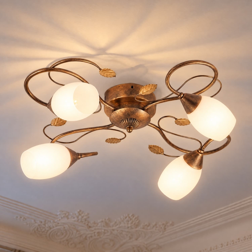 BRILAGI - Laelamp GRACE 4xE27/40W/230V läbimõõt 68 cm patineeritud/vaskne