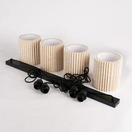 Brilagi - Laelamp kaabliga NORDIC WAVE 4xE27/15W/230V linane/must