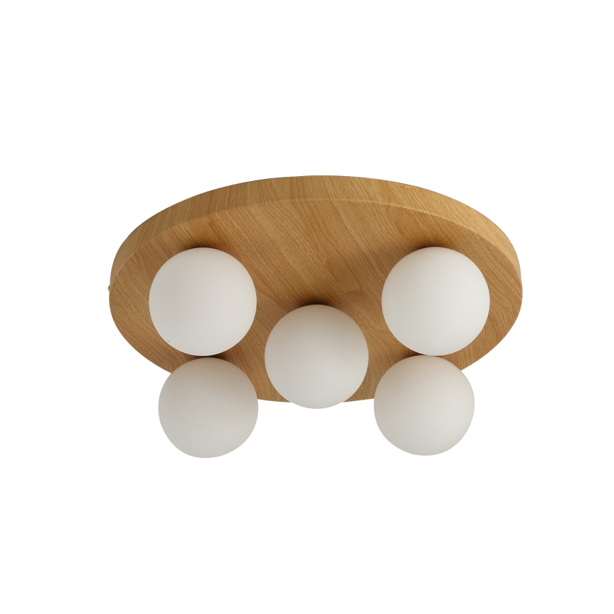 Brilagi - Laelamp LUND WOOD 5xG9/9W/230V, läbimõõt 40 cm, puit