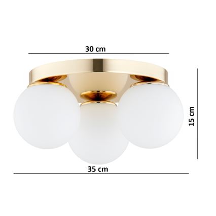 BRILAGI - laelamp MILO 3xE27/60W/230V Ø 35 cm kuldne
