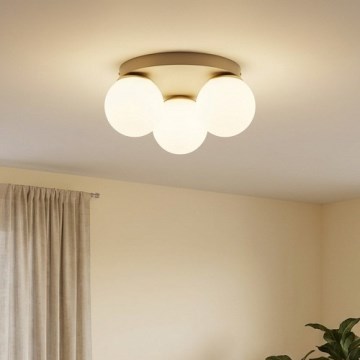 Brilagi - laelamp MILO ECRU 1xE27/60W/230V, läbimõõt 15 cm, beež/kuldne