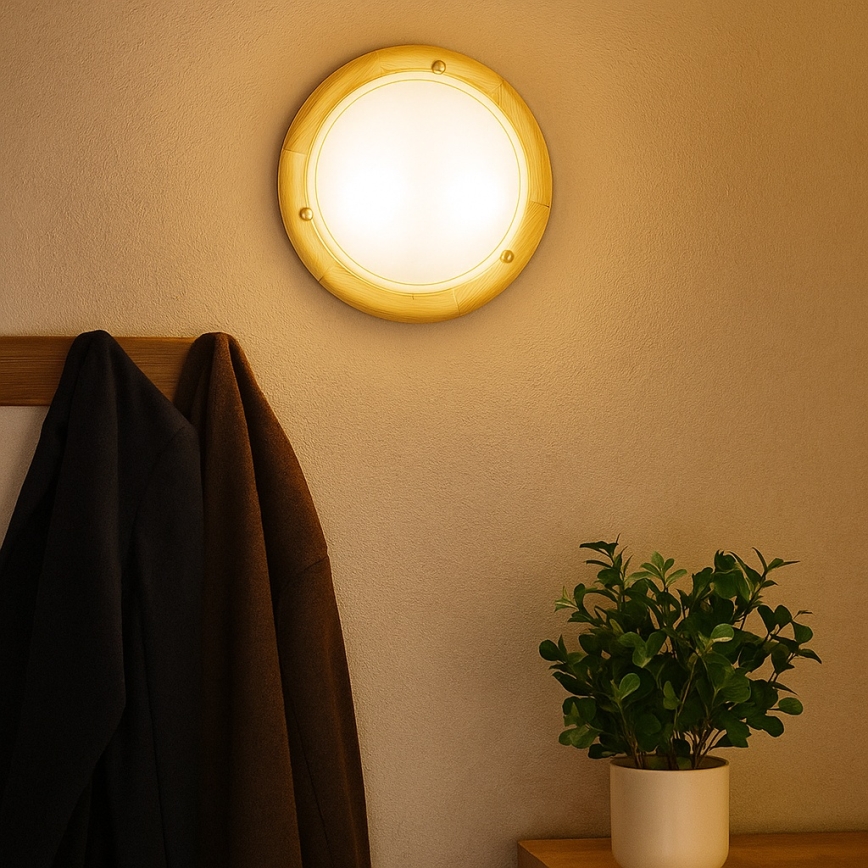 Brilagi - Laelamp ORBIS 1xE27/60W/230V, läbimõõt 30 cm, männipuit