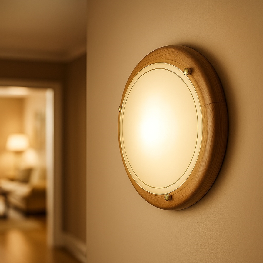 Brilagi - laelamp ORBIS 2xE27/60W/230V läbimõõduga 38 cm mänd