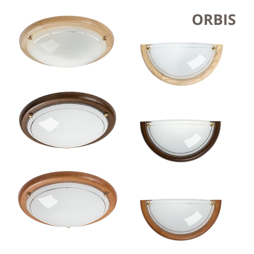 Brilagi - laelamp ORBIS 2xE27/60W/230V läbimõõduga 38 cm mänd