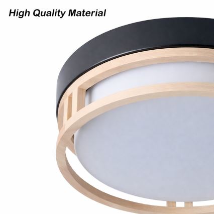 Brilagi - laelamp ORINO 2xE27/40W/230V, läbimõõt 27 cm, must/tamm