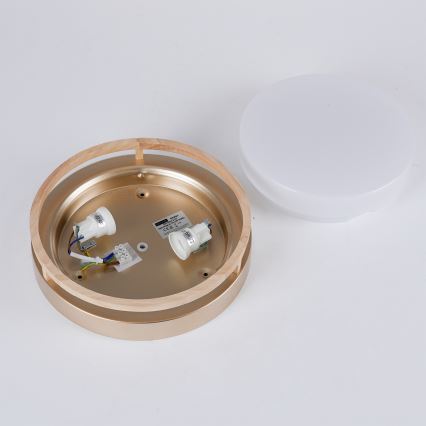 Brilagi - Laelamp ORINO 2xE27/40W/230V Ø 27 cm kuldne/tamm
