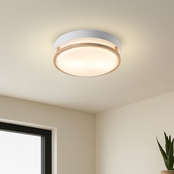Brilagi - laelamp ORINO 2xE27/40W/230V Ø 27 cm valge/tamm