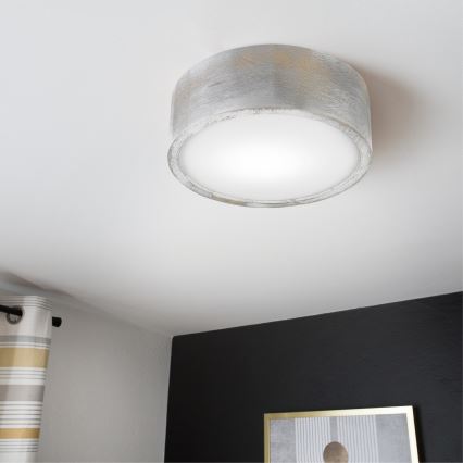 Brilagi - Laelamp PINO 1xE27/15W/230V mänd/hõbedane läb. 27,5 cm