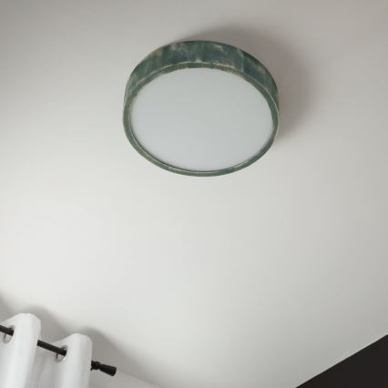 Brilagi - Laelamp PINO 2xE27/15W/230V männipuit/roheline, läbimõõt 37,5 cm