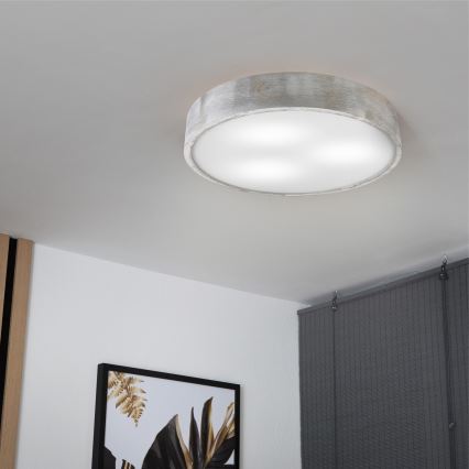 Brilagi - laelamp PINO 3xE27/15W/230V mänd/hõbe Ø 47,5 cm