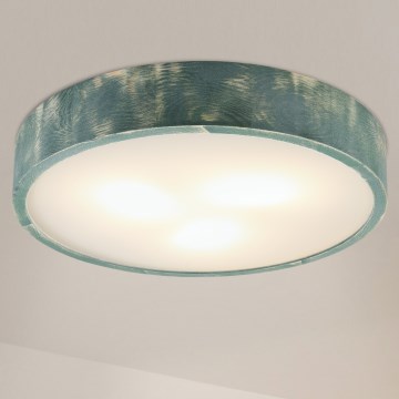 Brilagi - Laelamp PINO 3xE27/15W/230V männipuit/roheline, läbimõõt 47,5 cm
