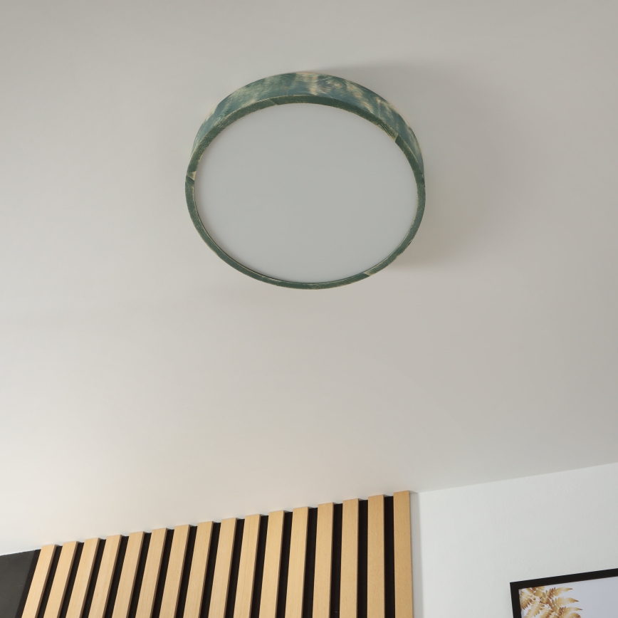 Brilagi - Laelamp PINO 3xE27/15W/230V männipuit/roheline, läbimõõt 47,5 cm