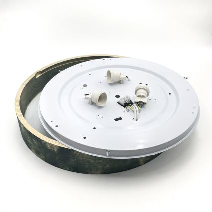 Brilagi - Laelamp PINO 3xE27/15W/230V männipuit/roheline, läbimõõt 47,5 cm