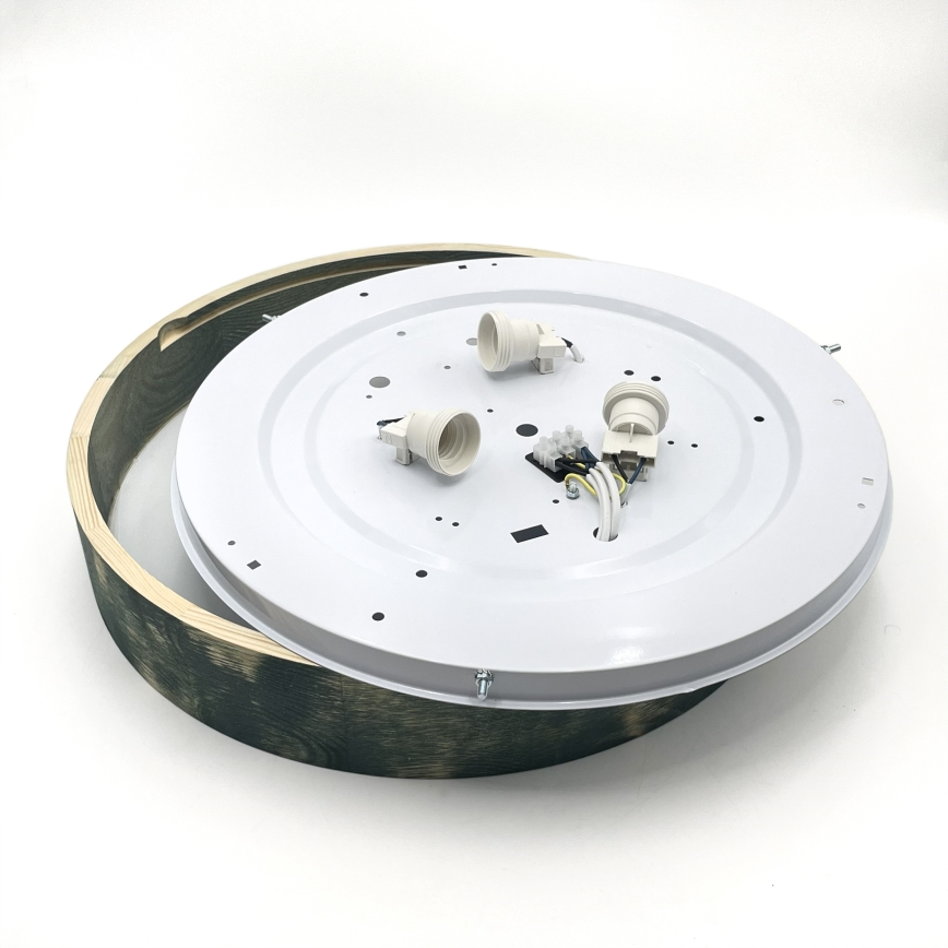 Brilagi - Laelamp PINO 3xE27/15W/230V männipuit/roheline, läbimõõt 47,5 cm