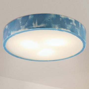 Brilagi - Laelamp PINO 3xE27/15W/230V, männipuit/sinine, läbimõõt 47,5 cm