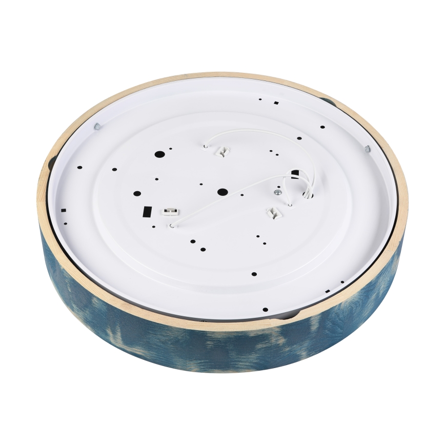 Brilagi - Laelamp PINO 3xE27/15W/230V, männipuit/sinine, läbimõõt 47,5 cm