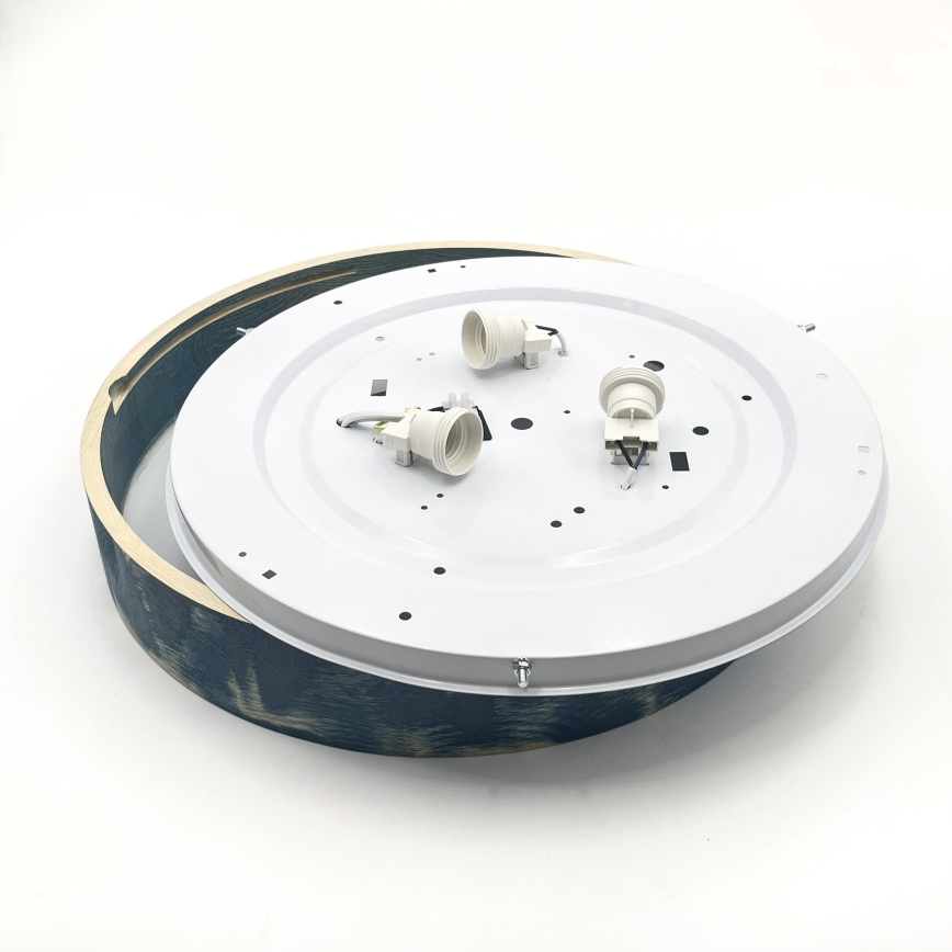 Brilagi - Laelamp PINO 3xE27/15W/230V, männipuit/sinine, läbimõõt 47,5 cm