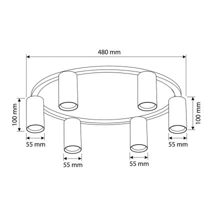 Brilagi - laelamp SELE 6xGU10/30W/230V valge