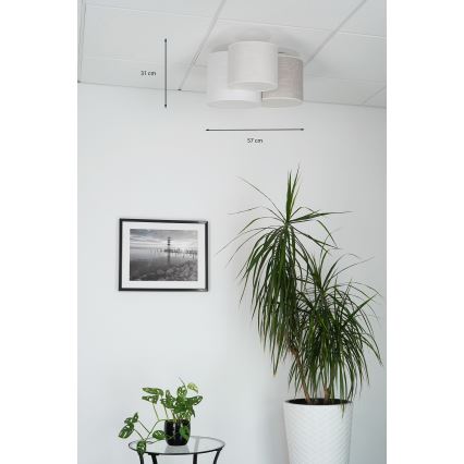 Brilagi - laelamp SNAKE 3xE27/15W/230V, 50x57 cm, hall/kreem