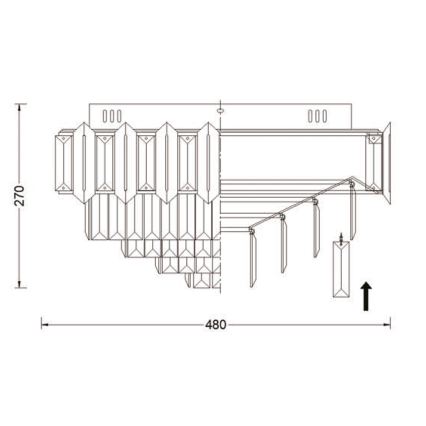 Brilagi - laelamp SPECTRA 5xE14/40W/230V läbimõõt 48 cm must