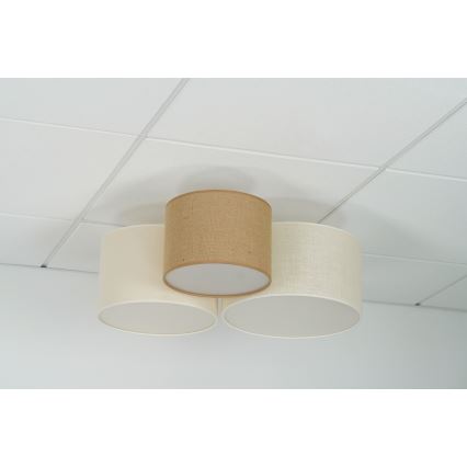 Brilagi - laevalgusti SPIDER 3xE27/15W/230V 60x70 cm beež/kreemjas