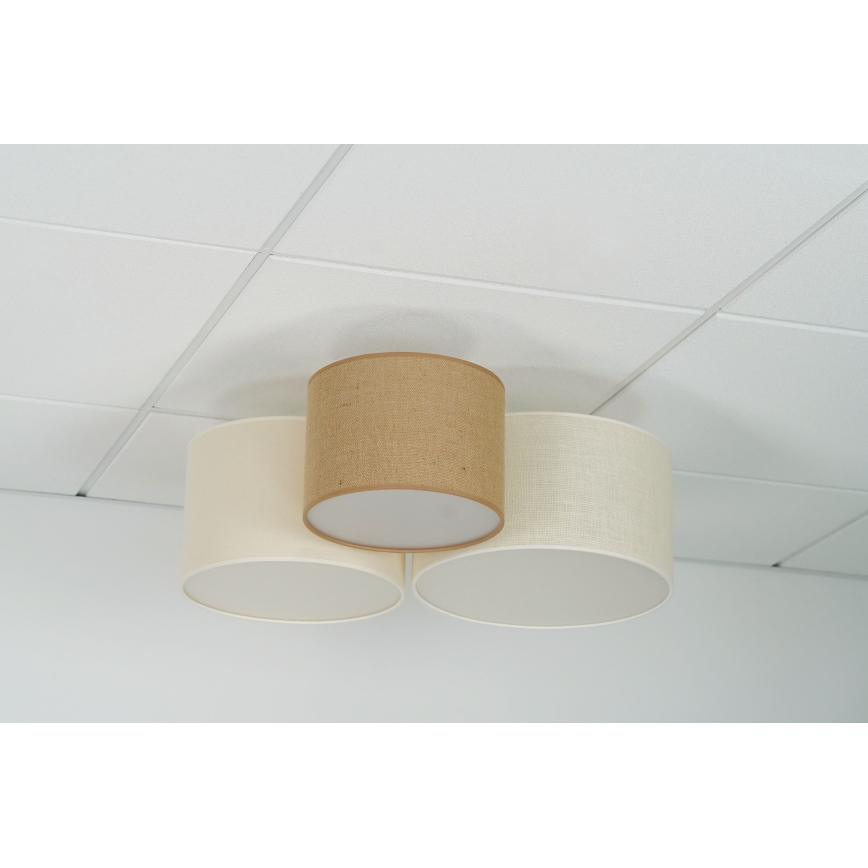 Brilagi - laevalgusti SPIDER 3xE27/15W/230V 60x70 cm beež/kreemjas