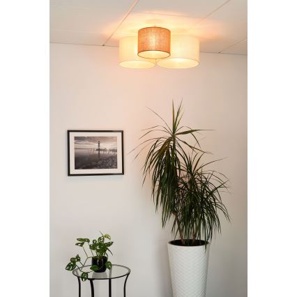 Brilagi - laevalgusti SPIDER 3xE27/15W/230V 60x70 cm beež/kreemjas