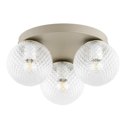 Brilagi - laelamp STELLA 3xE27/60W/230V läbimõõt 35 cm beež/kuldne