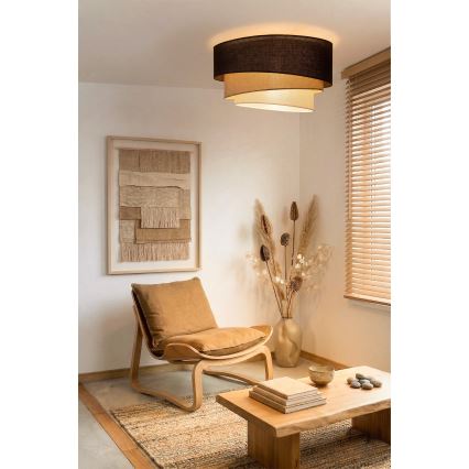 Brilagi - laelamp TRIO 3xE27/60W/230V, läbimõõt 60 cm, pruun/beež/valge