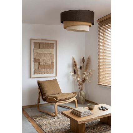 Brilagi - laelamp TRIO 3xE27/60W/230V, läbimõõt 60 cm, pruun/beež/valge