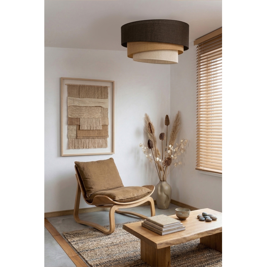 Brilagi - laelamp TRIO 3xE27/60W/230V, läbimõõt 60 cm, pruun/beež/valge