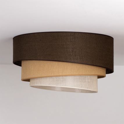 Brilagi - laelamp TRIO 3xE27/60W/230V, läbimõõt 60 cm, pruun/beež/valge