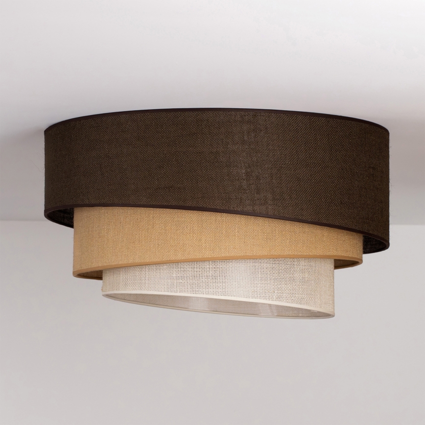 Brilagi - laelamp TRIO 3xE27/60W/230V, läbimõõt 60 cm, pruun/beež/valge