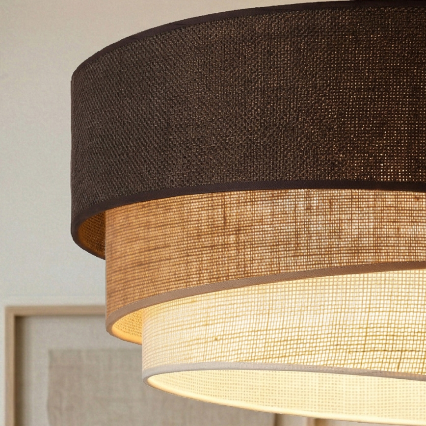 Brilagi - laelamp TRIO 3xE27/60W/230V, läbimõõt 60 cm, pruun/beež/valge