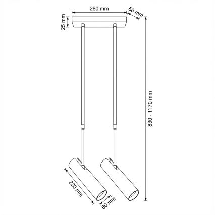 Brilagi - Laelamp varrega SELE 2xGU10/30W/230V beež