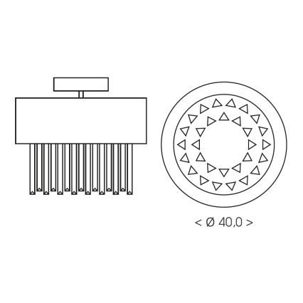 Brilagi - laelamp VERVE 4xE14/40W/230V, läbimõõt 40 cm, must