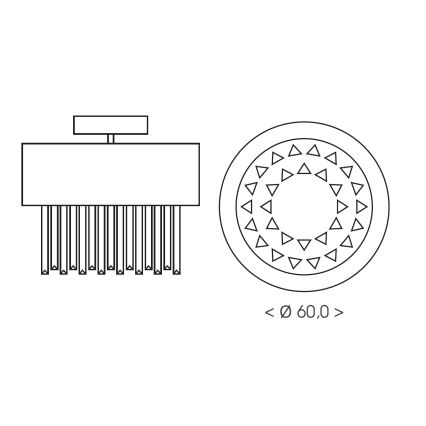 Brilagi - Laelamp VERVE 6xE14/40W/230V läbimõõt 60 cm must