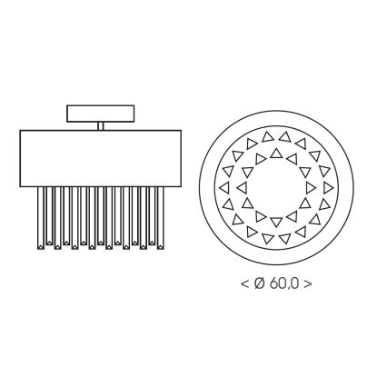 Brilagi - laelamp VERVE 6xE14/40W/230V pr. 60 cm kuldne