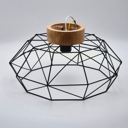 Brilagi - Laelamp WOODY BASKET 1xE27/60W/230V, läbimõõt 40 cm, tamm/pähkel