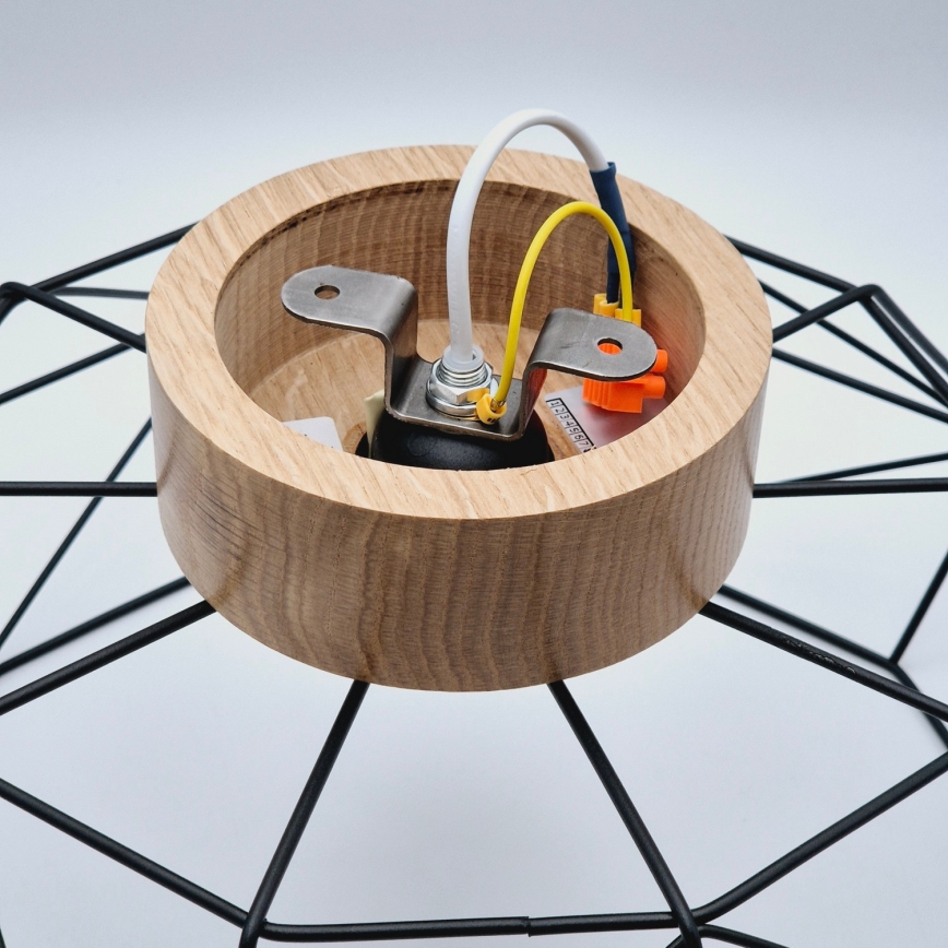 Brilagi - Laelamp WOODY BASKET 1xE27/60W/230V, läbimõõt 40 cm, tamm/pähkel