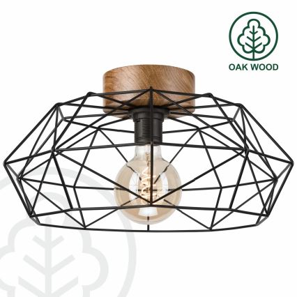 Brilagi - Laelamp WOODY BASKET 1xE27/60W/230V, läbimõõt 40 cm, tamm/pähkel