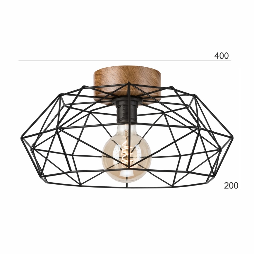 Brilagi - Laelamp WOODY BASKET 1xE27/60W/230V, läbimõõt 40 cm, tamm/pähkel